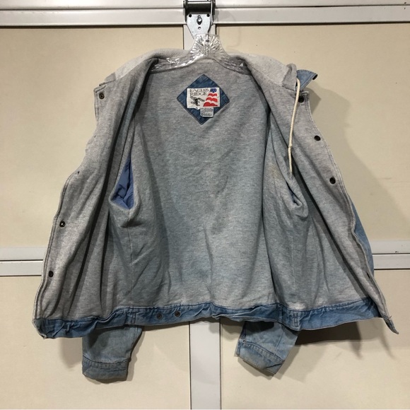 #1152 Vintage Eagle Ridge extra-large denim hoodie lined jacket - Picture 4 of 6